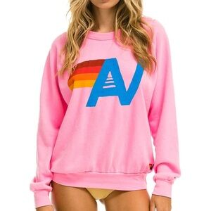 Aviator Nation Logo Sweatshirt in Neon Pink